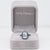 Modern 3.65ct Lab Grown Diamond Estate Ring With Blue Sapphire Accents: Platinum, Size 4.5 For Sale - Image 3 of 10