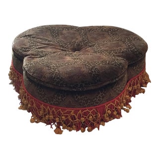 Traditional Cowtan and Tout Velvet Clover Pouf For Sale