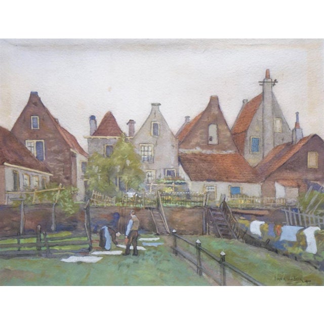 Bring home a touch of Dutch charm with this early 20th-century watercolor by Bernardus Antonius van Beek (1875–1941), a...