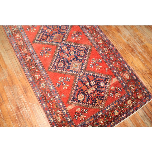 Early 20th Century Antique Geometric Persian Malayer Runner - 3'5" x 16'9" For Sale - Image 5 of 11