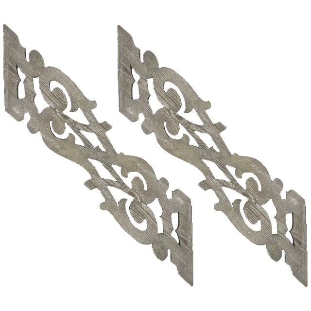 Pair of antique architectural trim elements discovered at the Chatou Ham & Antique Fair just outside Paris. Lovely organic...