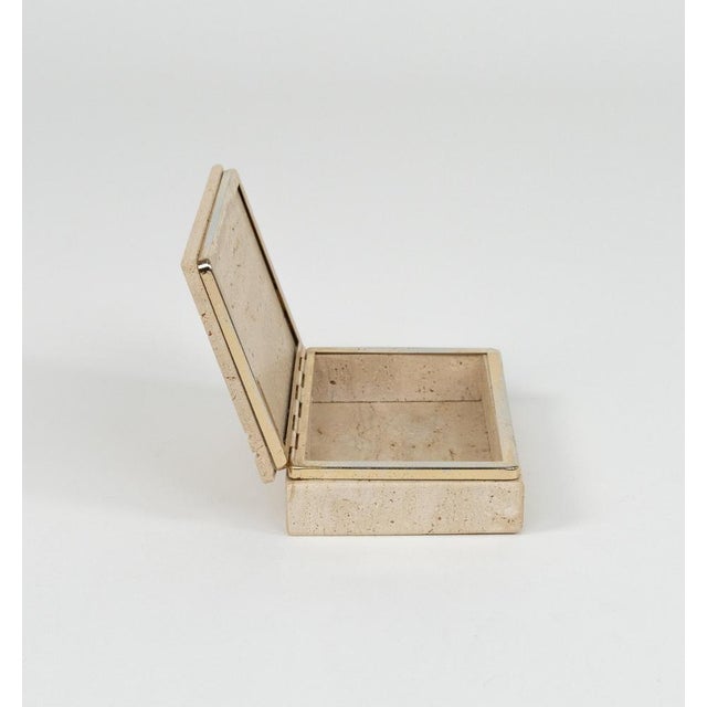 Mid-Century Modern Rectangular Box in Travertine, 1970s For Sale - Image 14 of 17