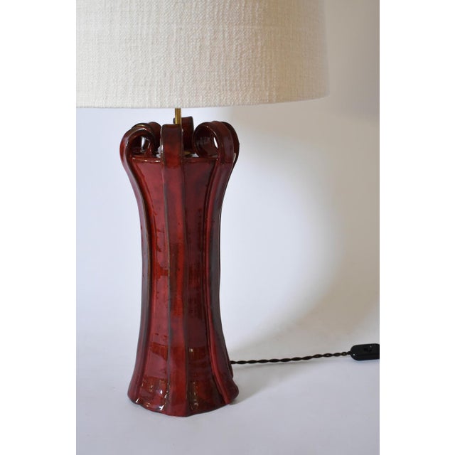 Not Yet Made - Made To Order Kasaï Henry Red Ceramic Lamp from Barracuda Interiors For Sale - Image 5 of 6