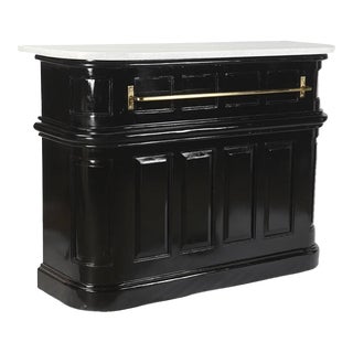 Matthew Izzo Home Torino Black and Marble Wood Paneled Bar For Sale