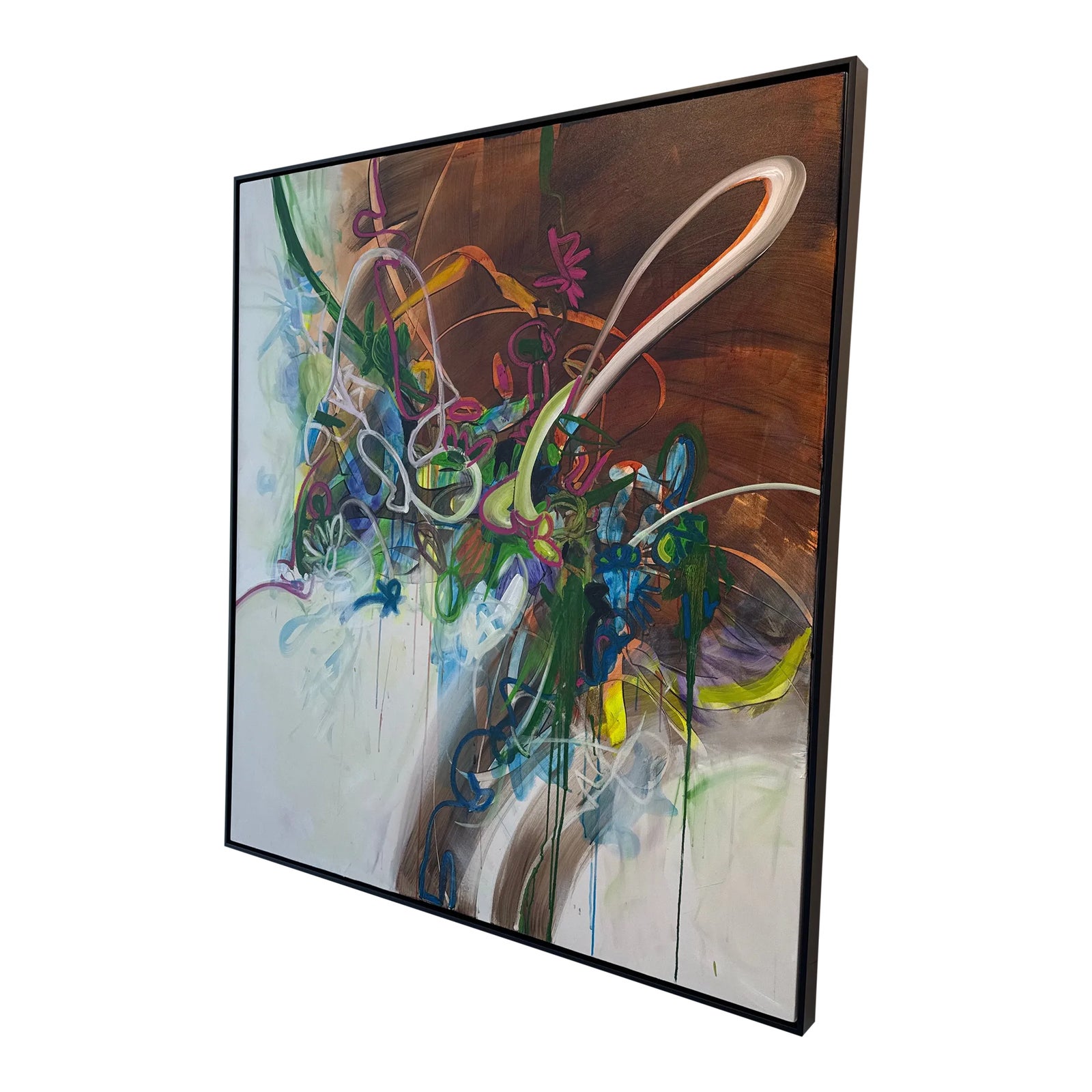 Flesh for Fantasy, Abstract Painting by Chris Artabasy, Framed | Chairish