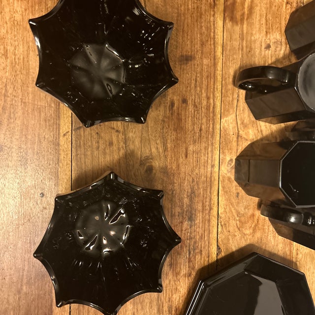 1980s French Black Glass Bowls- Set of 2 Arcoroc For Sale - Image 4 of 11