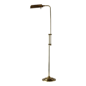 1970s Frederick Cooper Style Brass Pharmacy Library Reading Floor Lamp