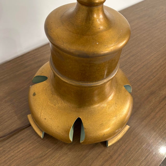 Vintage Italian Style Table Lamp Carved Giltwood Hollywood Regency For Sale In Cleveland - Image 6 of 12