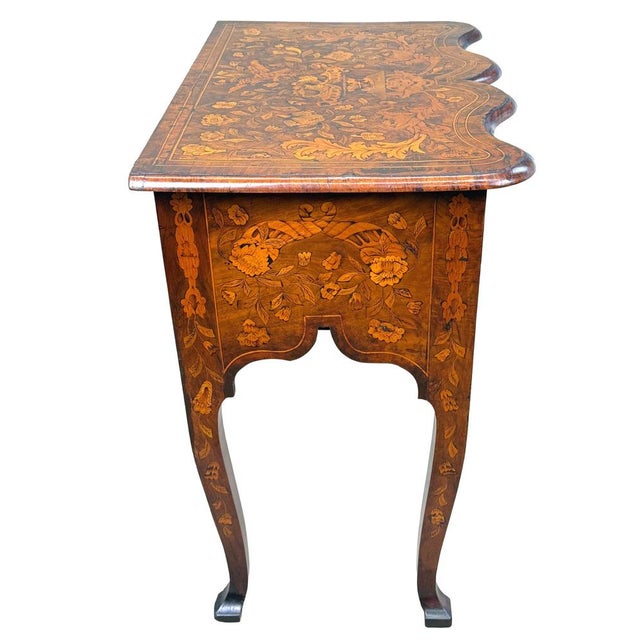Antique Walnut and Marquetry Inlaid Side Table, 1760 For Sale - Image 6 of 14