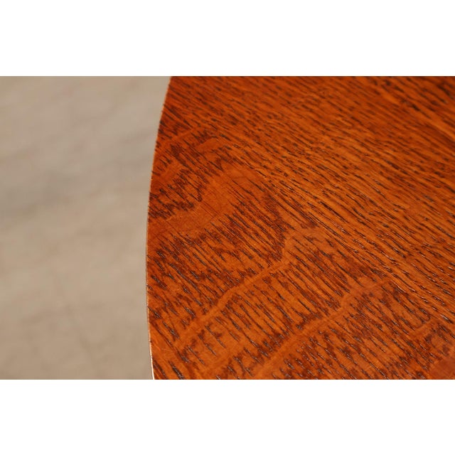 Stickley Mission Collection 46" Round Oak Pedestal Dining Table For Sale In Philadelphia - Image 6 of 18