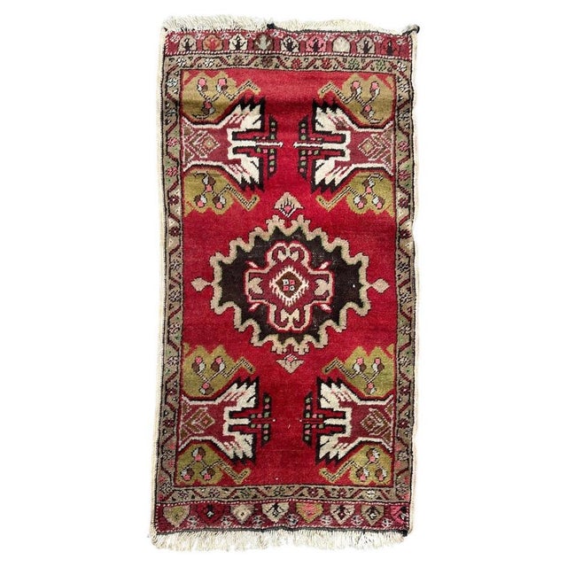 Small Vintage Turkish Bobyrugs Yastik Rug, 1970s For Sale - Image 16 of 16