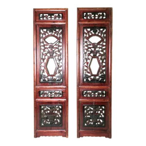 Antique Chinese Screen Panels, Cunninghamia Wood, Circa 1800-1849 - A Pair