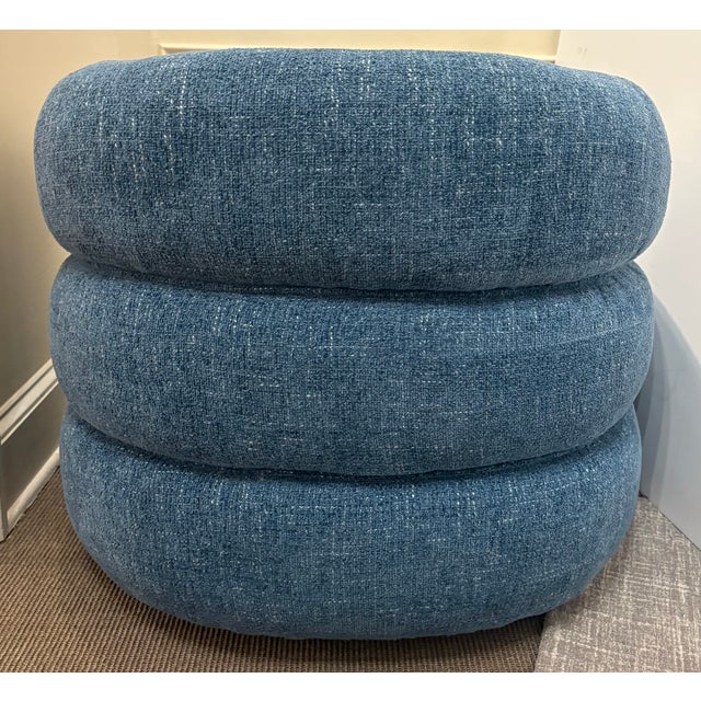 Uttermost Uttermost Modern Blue Junie Swivel Chair For Sale - Image 4 of 5