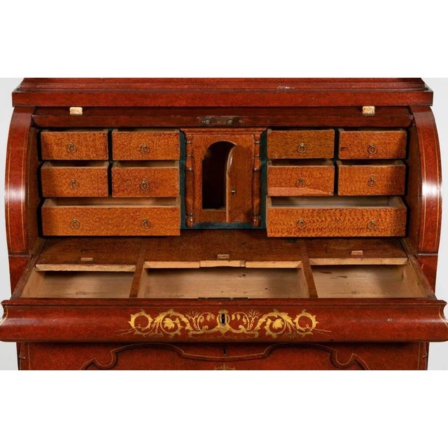 Fine & unusual continental (Probably Austrian or German) Biedermeier style faux bois rouge painted pine & parcel gilt...