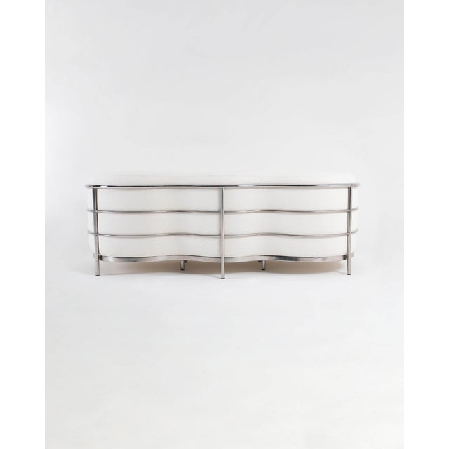 White Jonathan De Pas, Donato D'Urbino, and Paolo Lomazzi Pair of Onda 3-Seater Sofas for Zanotta in French Bouclé, 1970 For Sale - Image 8 of 12