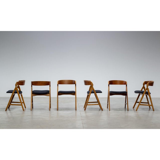1960s Model 71 Dining Chairs in Teak by Henning Kjærnulf, 1960s, Set of 6 For Sale - Image 5 of 12