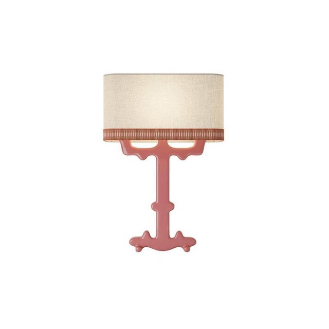 Alba Table Lamp in Ceramic and Linen with Samuel & Sons Trimming by Popus Editions For Sale - Image 4 of 11