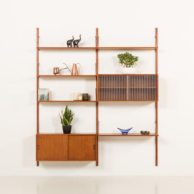 1960s Vintage Two Bay Wall Unit from Hansen and Guldborg, 1960s For Sale - Image 5 of 16