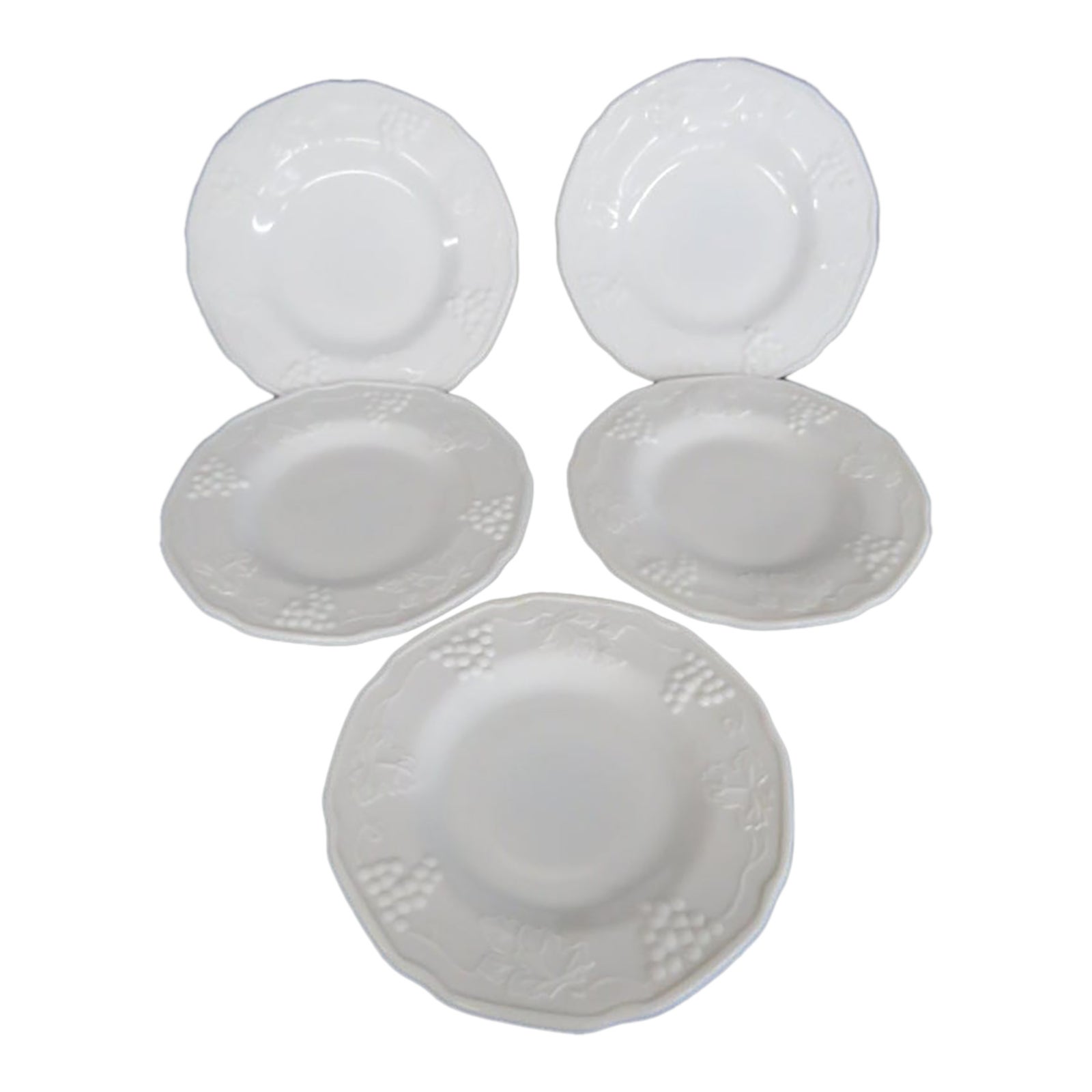 Indiana Colony White Milk Glass Small Plates 5pc Set Harvest Grape ...