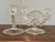 Mid 20th Century Vintage Pressed‑Glass Candlesticks With Etched Leaf Bases — Pair For Sale - Image 5 of 12