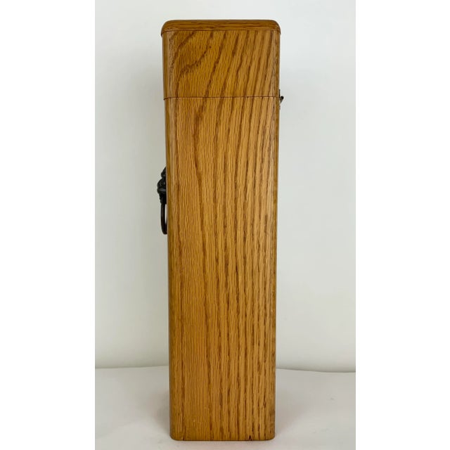 1950s Oak Fireplace Matches Holder With Brass Lion For Sale In Los Angeles - Image 6 of 12