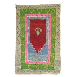 Vintage Turkish Tulu Prayer Rug - 3'9'' X 5'10'' For Sale