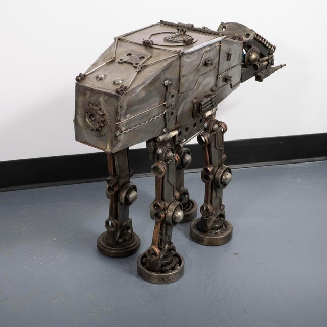 Metal Star Wars inspired Imperial walker sculpture For Sale - Image 7 of 12