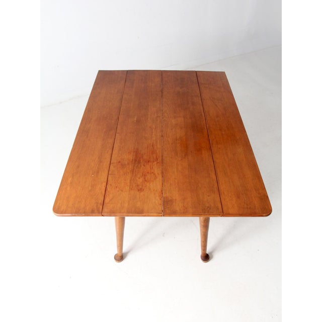 Wood Mid-Century Colonial Revival Drop Leaf Dining Table in Sugar Maple For Sale - Image 7 of 18