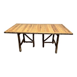 Old Hickory Rustic Pine Dining Table For Sale