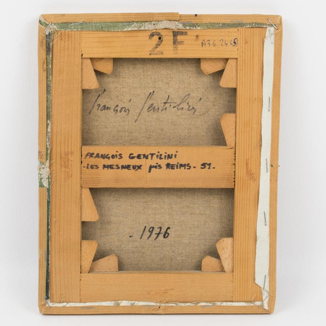 Abstract Chiaroscuro Landscape, Oil on Canvas Painting by Francois Gentilini, 1976 For Sale - Image 14 of 15