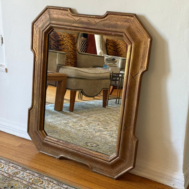 Art Deco Antique Napoleonic Neoclassical Wall Mirrors in Gilt Wood, a Pair For Sale - Image 3 of 9