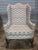 Southwood & Co. Late 20th Century Pair Southwood Connoisseur Collection Mahogany Wing Chairs Flame Stitch Fabric For Sale - Image 4 of 10