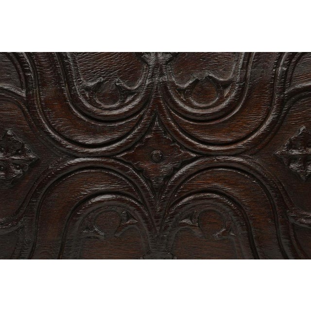 16th Century Hand-Crafted Gothic Panel in Oak, Belgium For Sale - Image 5 of 12