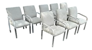 Signed Lion in Frost Lucite Armchairs - Set of 8