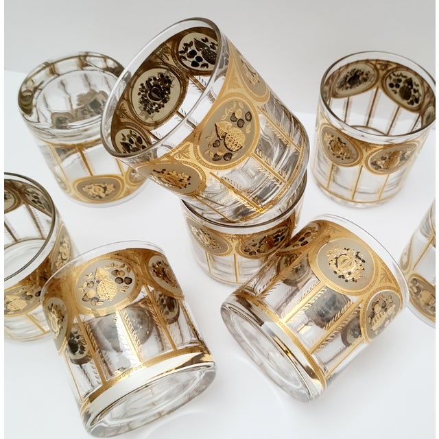 Mid Century Signed Cera Rocks Glasses With Gold Stylized Fruit- Set of ...