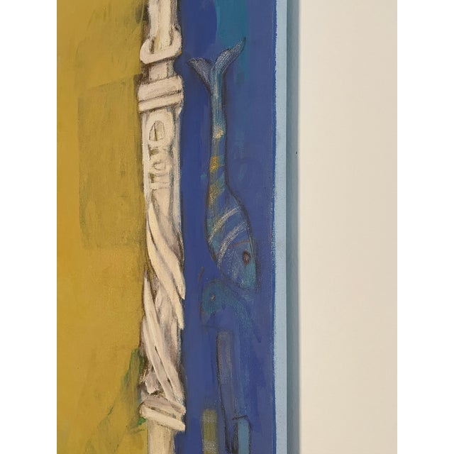 ‘Abstraction” Green Table’, Oil on Canvas, Marco Antonio Cisneros (Signed) For Sale - Image 4 of 6