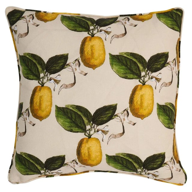 Schumacher x Johnson Hartig Le Citron 20" Pillow in Natural For Sale In New York - Image 6 of 6