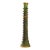 Handmade Tamegroute Green Glazed Ceramic Candlestick With Brass Details For Sale