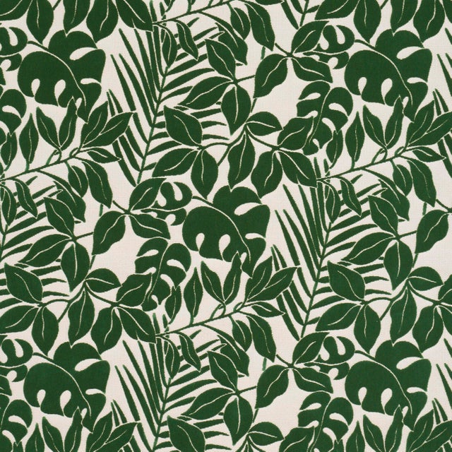 SAMPLE - Schumacher Miramar Indoor/Outdoor Velvet Fabric In Tropical For Sale