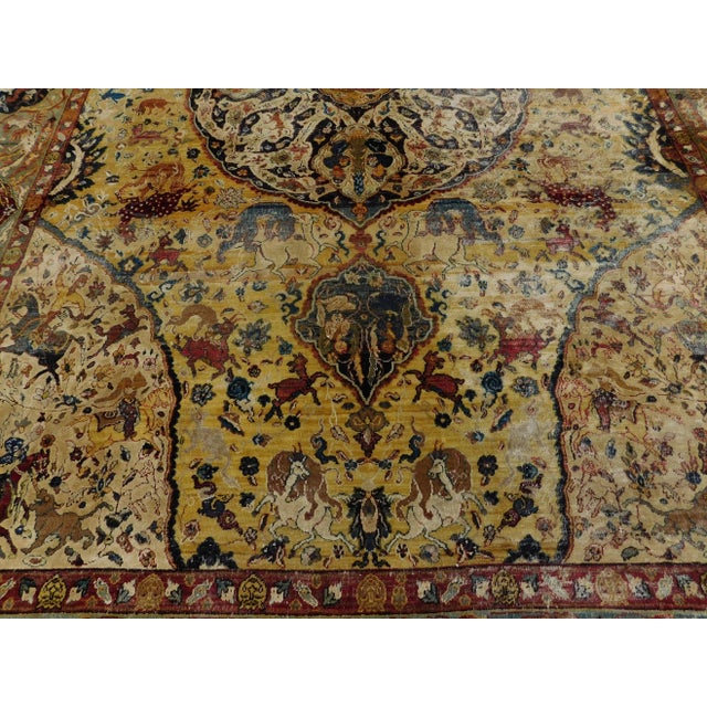1920s Antique Hand Knotted Agra Rug 8'9"x 12'7" For Sale - Image 4 of 13