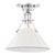 Mark D. Sikes 1 Light Painted No. 2 Semi Flush, Polished Nickel & Off White For Sale