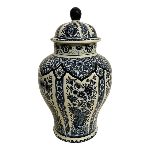 Porcelain Vase with Lid by Boch for Royal Sphinx, 1960s For Sale