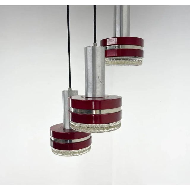Italian Metal & Glass Cascade Pendant, 1960s For Sale - Image 4 of 8