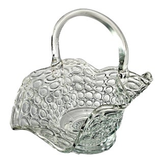 L. E. Smith 1000 Eye Glass Basket Depression Glass For Sale