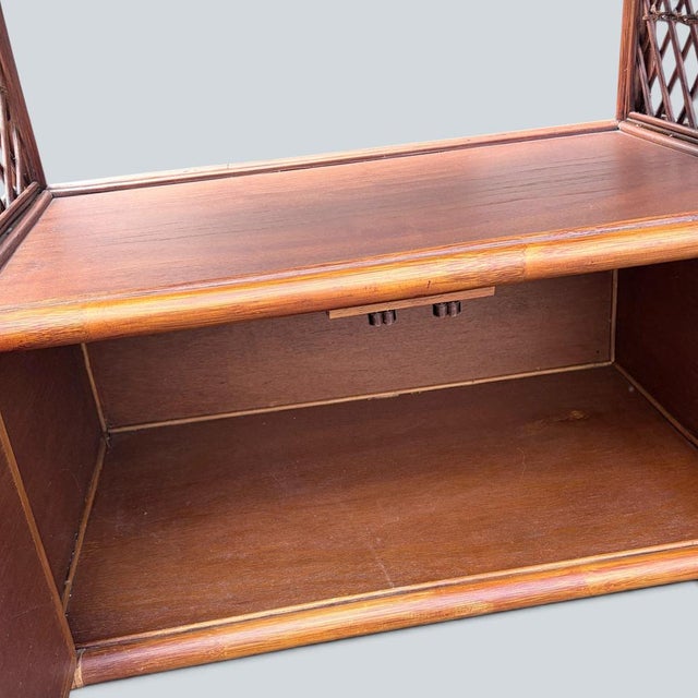 Brown Vintage Bamboo and Rattan Media Cabinet, 1970s For Sale - Image 8 of 9