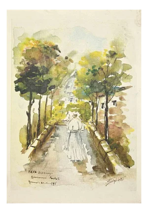 After Zeno Giglietti, Farewell Pope Luciani, Original Drawing, 1978