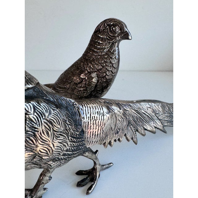 Contemporary Silver Pheasant Figures, a Pair For Sale In San Francisco - Image 6 of 9