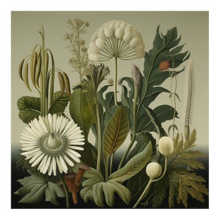 Dark Green Antique Botanical Garden Study No. 17 - Natural History Fine Art Print For Sale