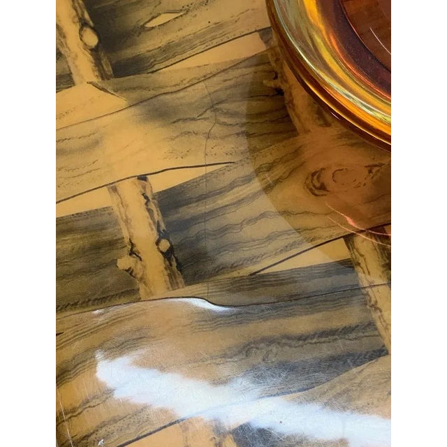 Mid-Century Italian Wood and Metal Coffee Table with Brass Magazine Rack, 1950s For Sale - Image 16 of 18