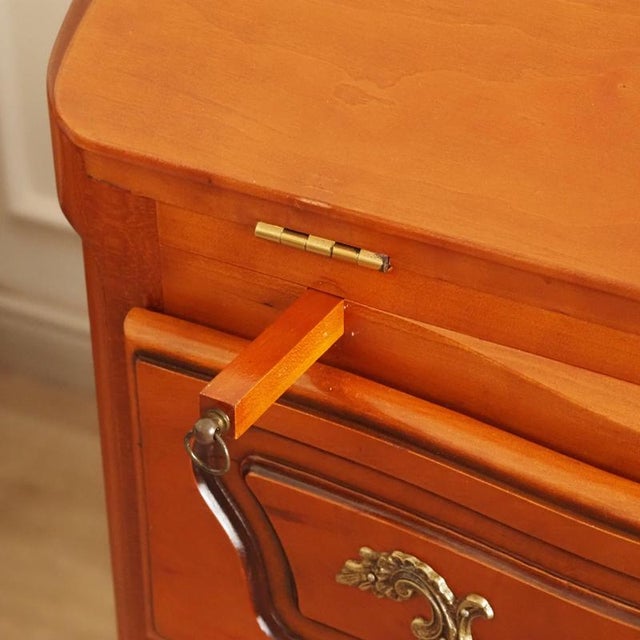 Brown French Country Secretary Desk in Cherry Wood with Writing Flap For Sale - Image 8 of 17